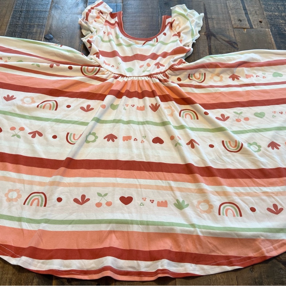 Dot Dot Smile size 3/4, 5/6 or 7 girls Rainbow twirl dress new